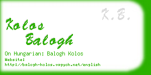 kolos balogh business card